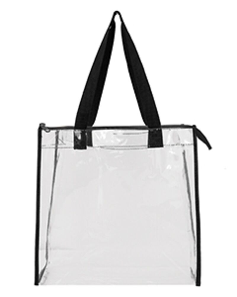 Clear Tote with Gusseted And Zippered Top Thumbnail