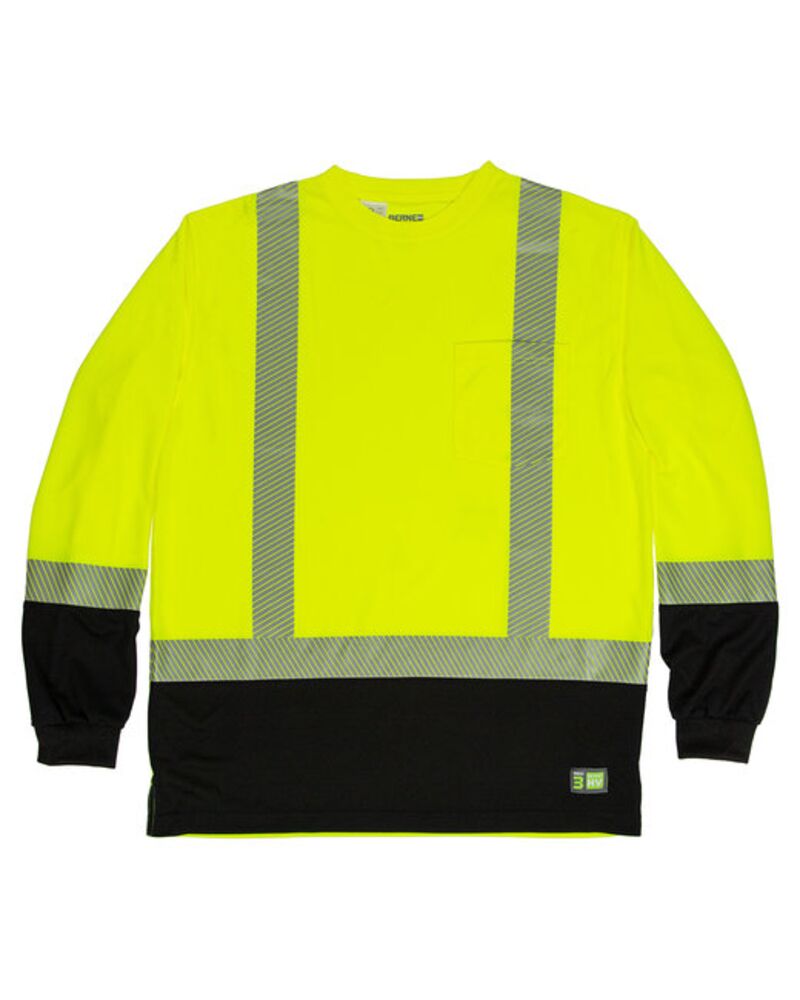 Men's Hi-Vis Class 3 Color Blocked Long-Sleeve T-Shirt Thumbnail