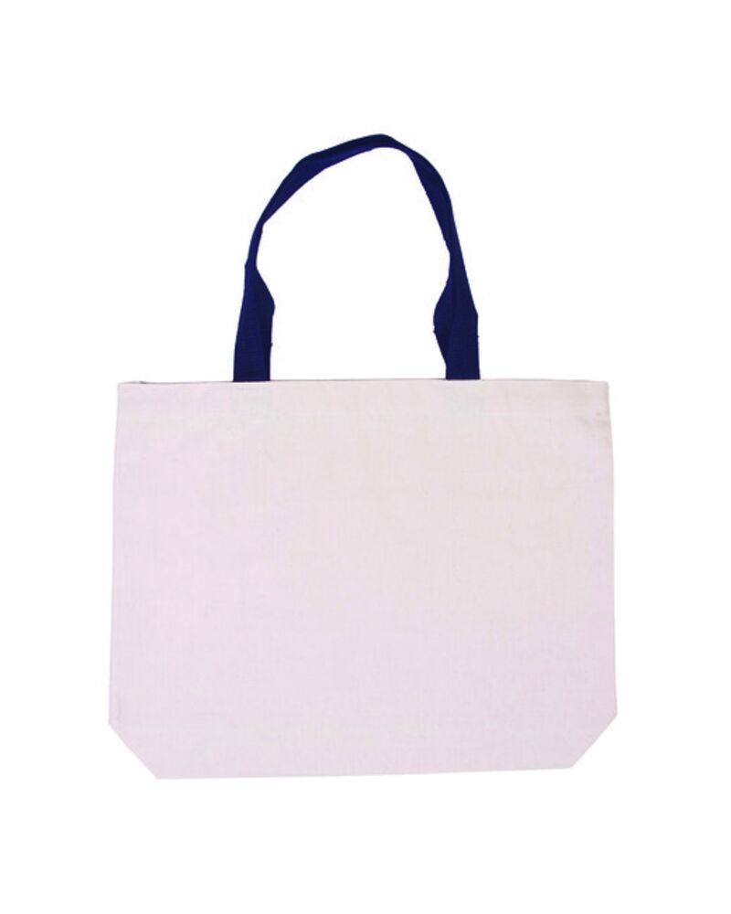 Cotton Canvas Tote Bag with Color Accents Thumbnail