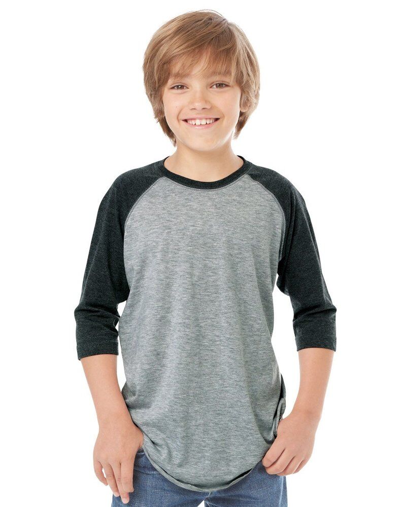 Youth Baseball Fine Jersey Three-Quarter Sleeve Tee Thumbnail