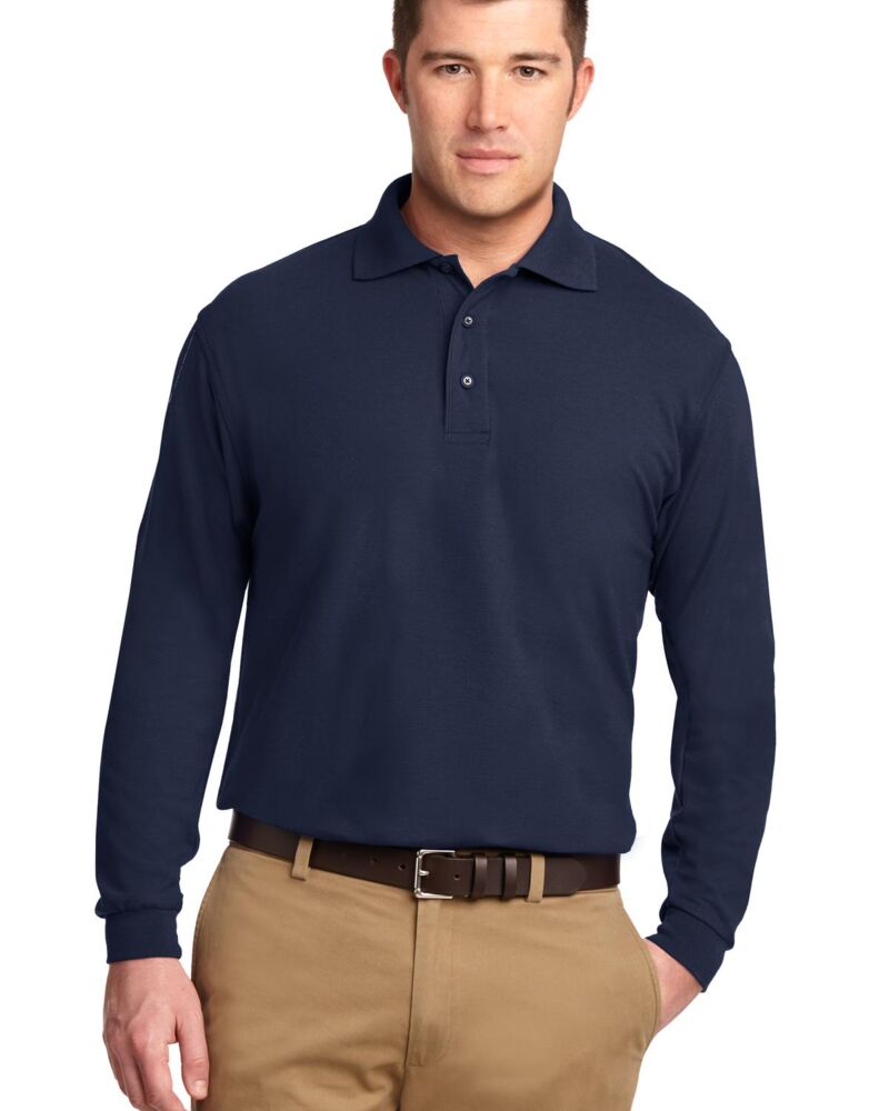 Tall Silk Touch Long Sleeve Polo Thumbnail