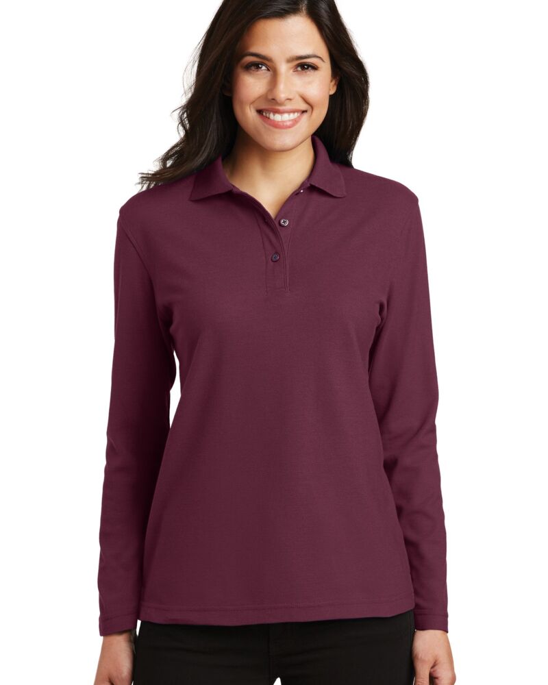 Women's Silk Touch Long Sleeve Polo Thumbnail