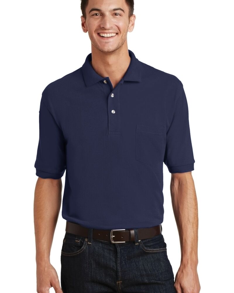 Heavyweight Cotton Pique Polo with Pocket Thumbnail