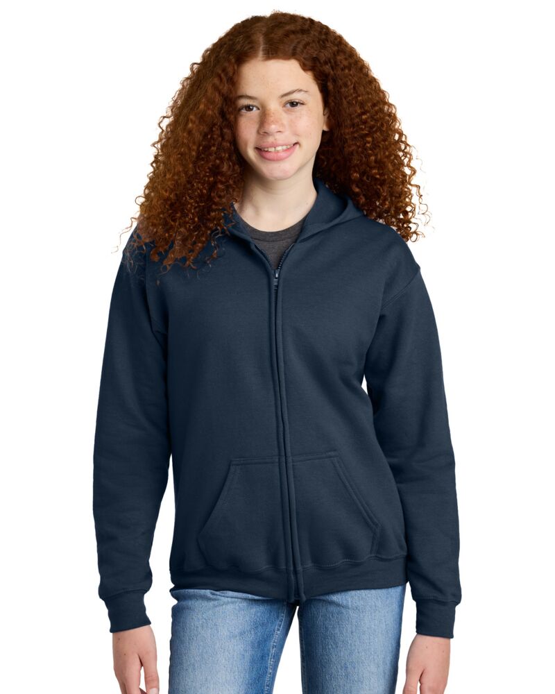 Youth Heavy Blend Full Zip Hooded Sweatshirt Thumbnail