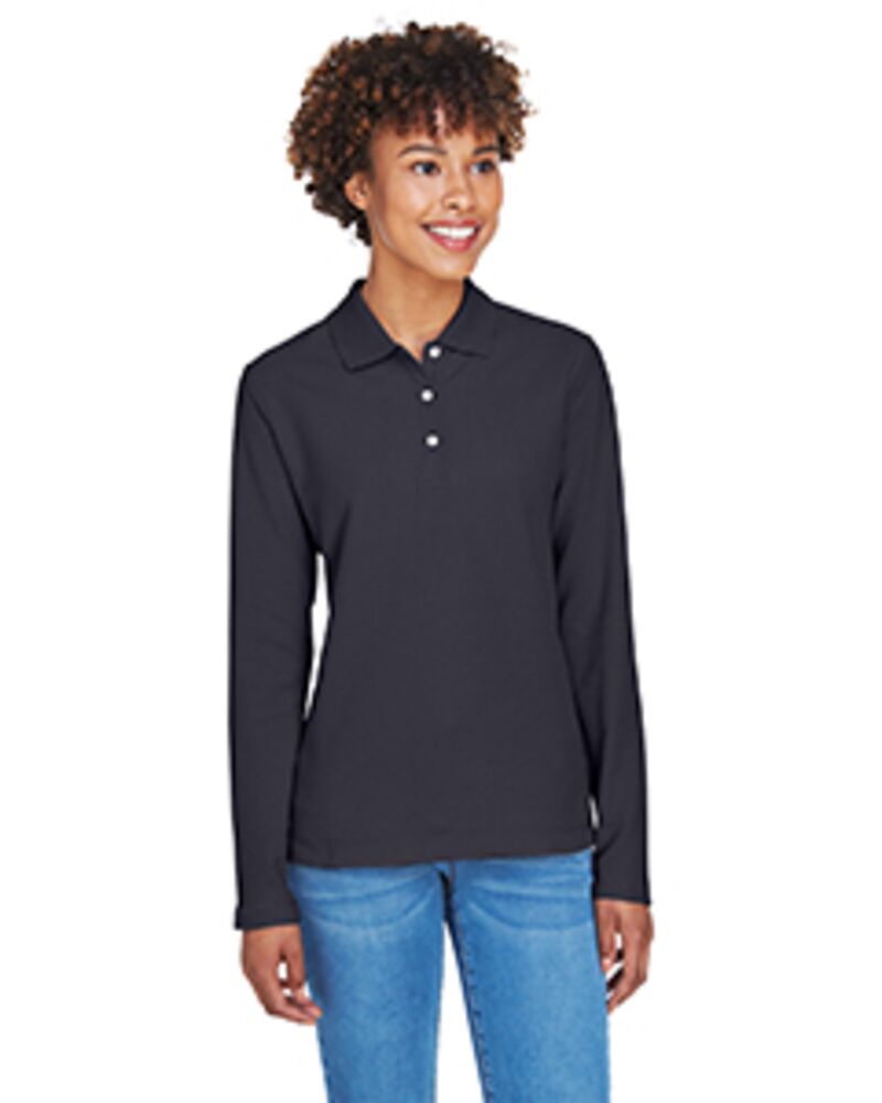 Ladies' Pima Piqué Long-Sleeve Polo Thumbnail