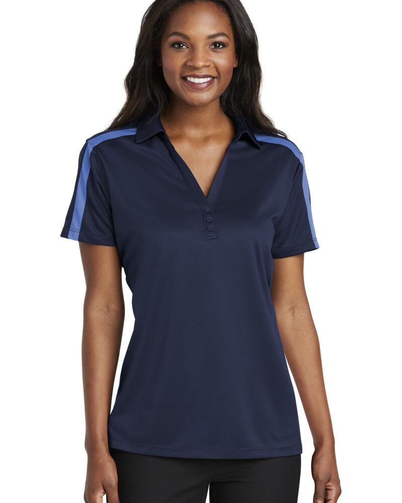Women's Silk Touch Performance Colorblock Stripe Polo Thumbnail