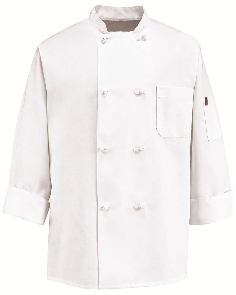 Eight Knot Button Chef Coat with Thermometer Pocket Thumbnail