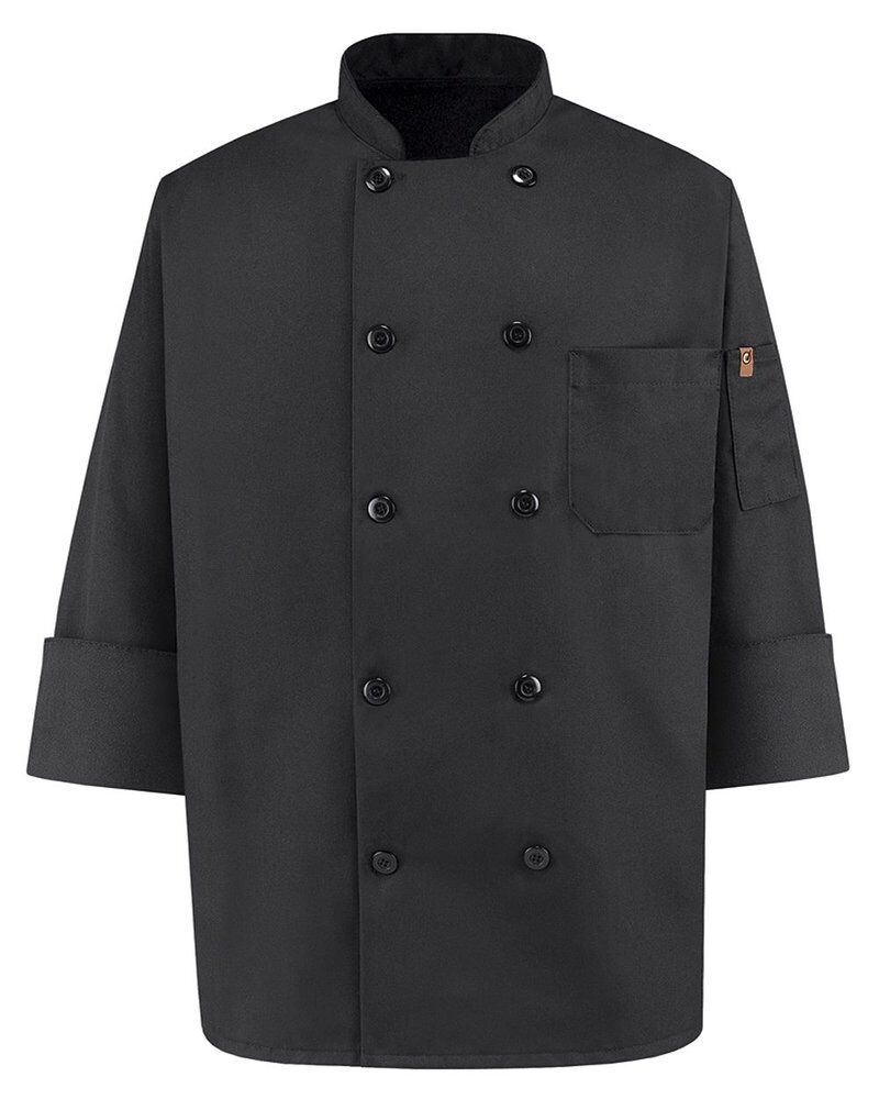 Ten Pearl Button Black Chef Coat Thumbnail