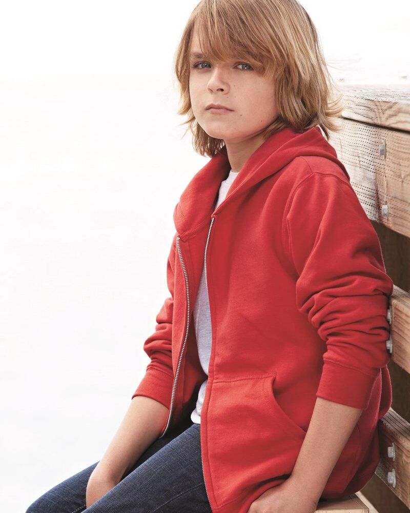 Youth Midweight Full-Zip Hooded Sweatshirt Thumbnail