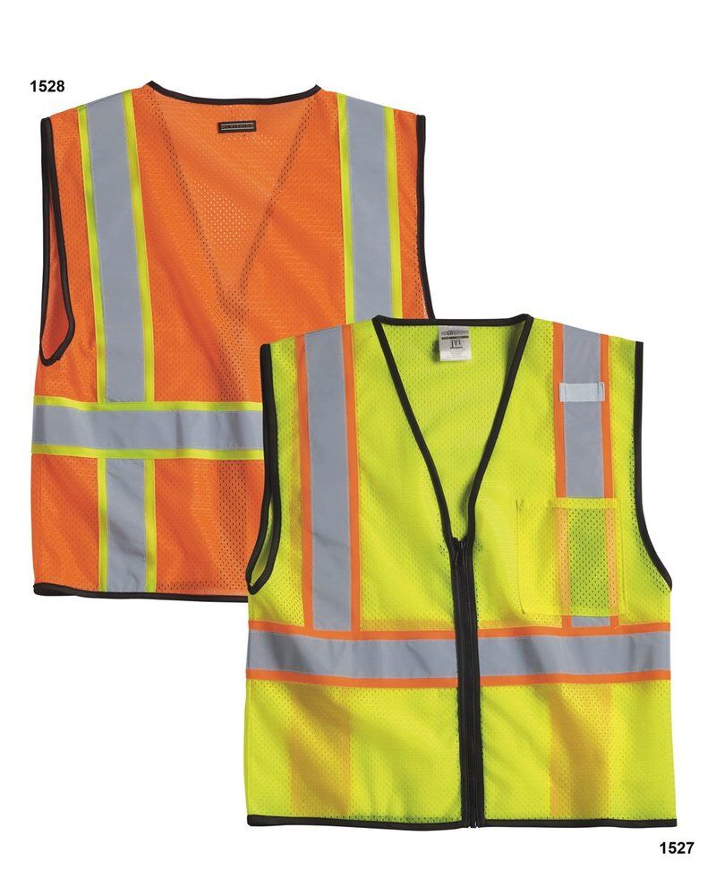 Unisex Economy Contrasting Vest with Zippered Front Thumbnail