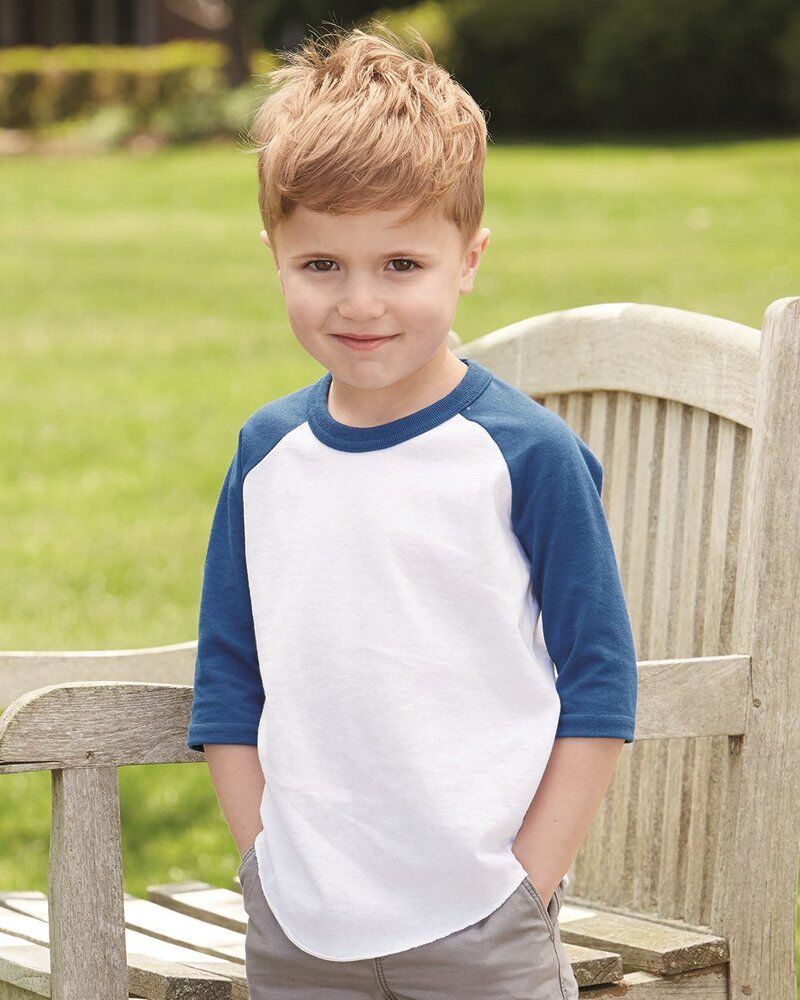 Toddler Three-Quarter Sleeve Baseball Jersey Thumbnail