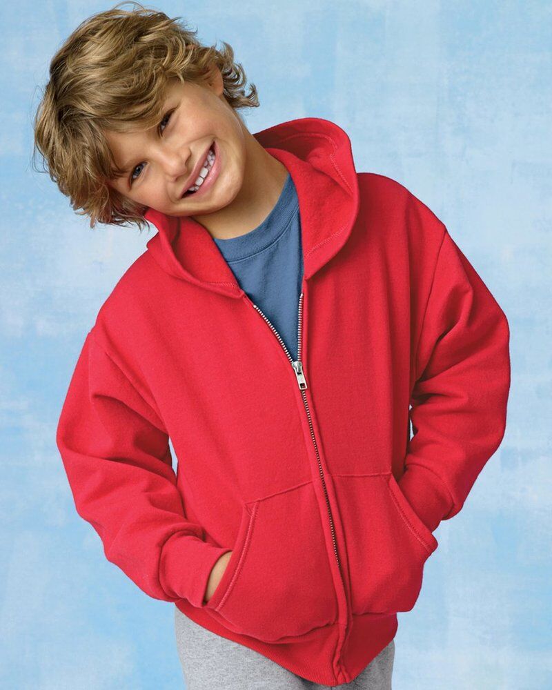 Youth EcoSmart® Full-Zip Hooded Sweatshirt Thumbnail