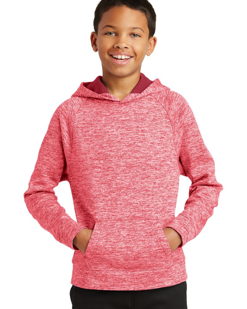 Youth PosiCharge ® Electric Heather Fleece Hooded Pullover Thumbnail