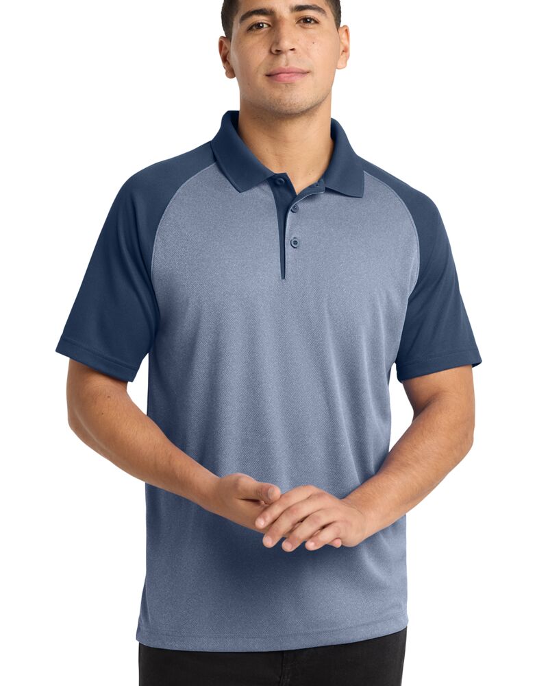 PosiCharge ® RacerMesh ® Raglan Heather Block Polo Thumbnail