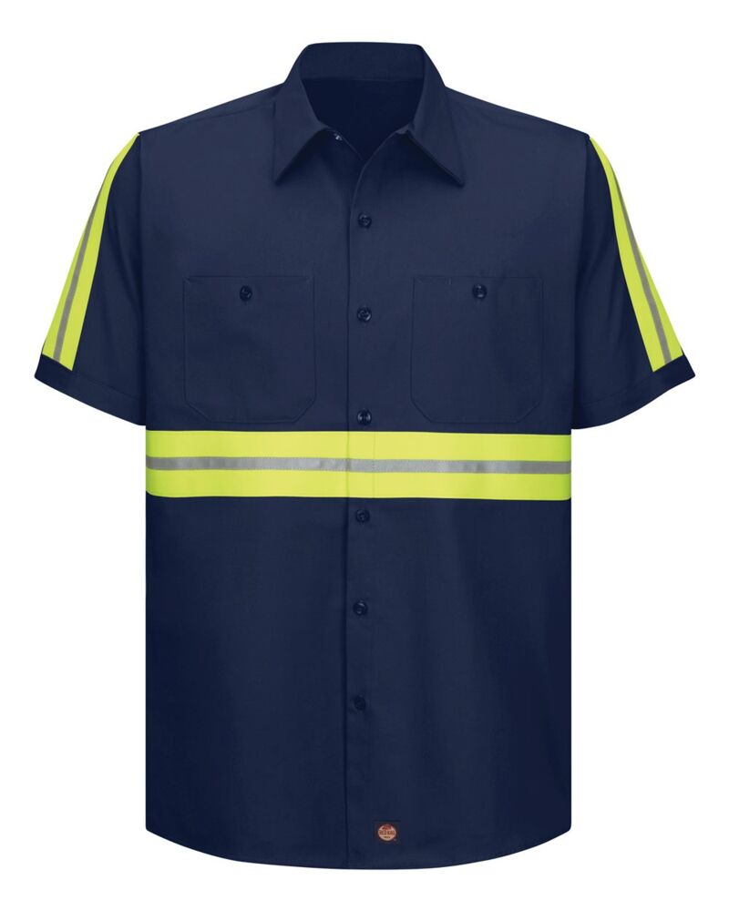 Men's Enhanced Visibility Short Sleeve Cotton Work Shirt Thumbnail