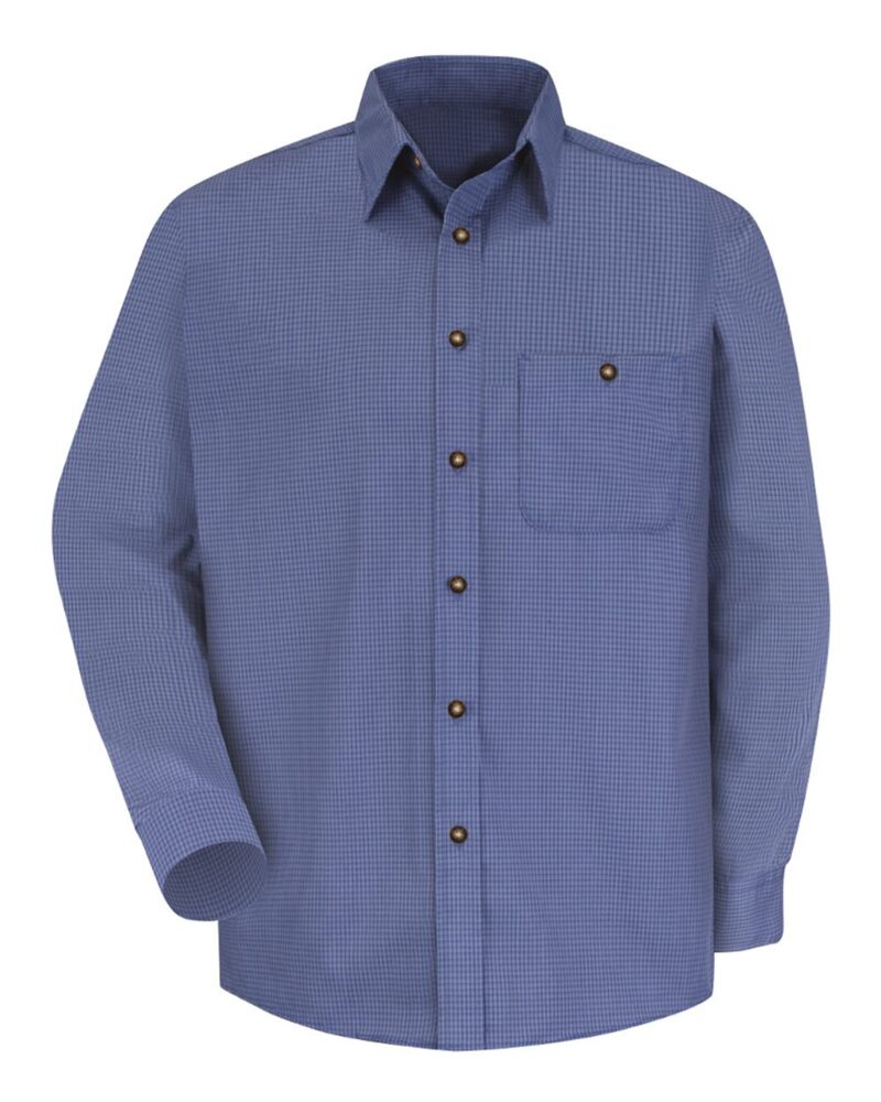 Men's Mini-Plaid Uniform Long Sleeve Shirt Thumbnail
