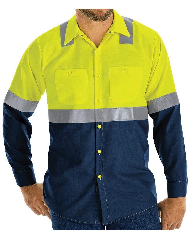 Men's Tall Enhanced & Hi-Visibility Long Sleeve Work Shirt Thumbnail