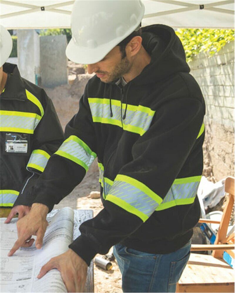 Men's EV Series® Enhanced Visibility Full-Zip Hooded Sweatshirt Thumbnail