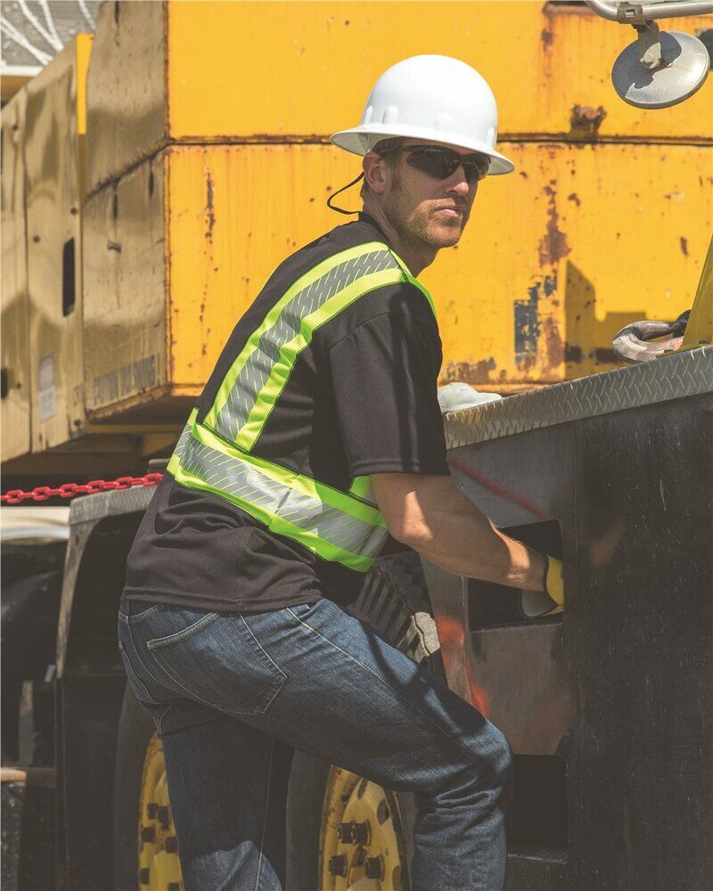 Unisex EV Series® Enhanced Visibility Contrast Pocket T-Shirt Thumbnail