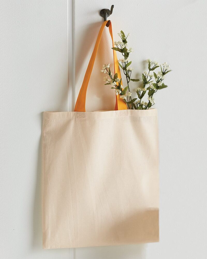 Economical Tote with Contrast-Color Handles Thumbnail