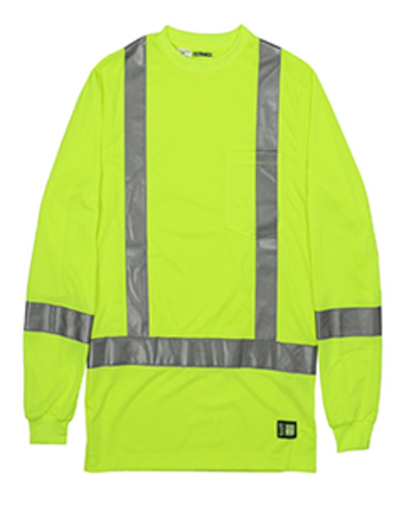 Men's Hi-Vis Class 3 Performance Long Sleeve Pocket T-Shirt Thumbnail
