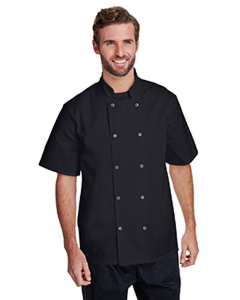 Unisex Studded Front Short-Sleeve Chef's Jacket Thumbnail