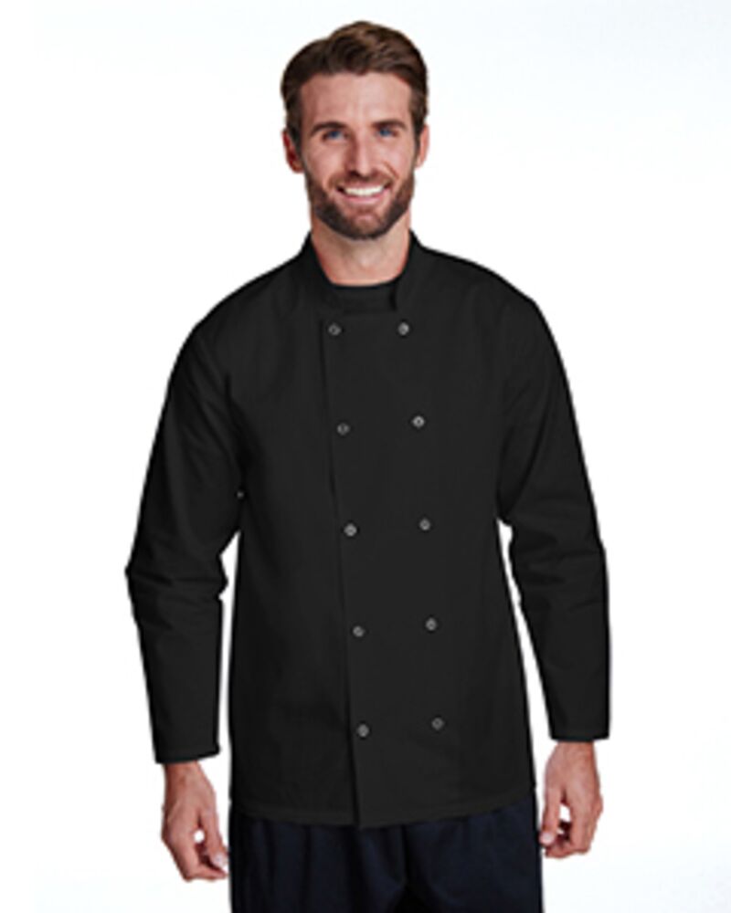 Unisex Studded Front Long-Sleeve Chef's Jacket Thumbnail