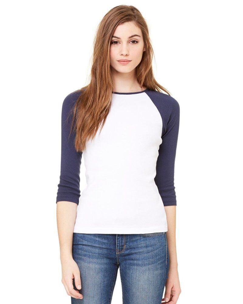 Women’s 1X1 Baby Rib Raglan Three-Quarter Sleeve Tee Thumbnail