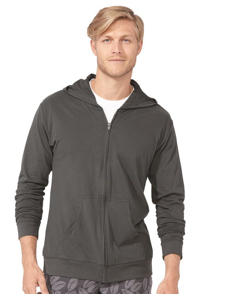 Sueded Long Sleeve Hooded Full Zip Thumbnail